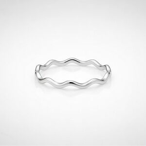 Solid 925 Sterling Silver Dainty Minimal Wavy Abstract Stacking Band Ring 8.75 9